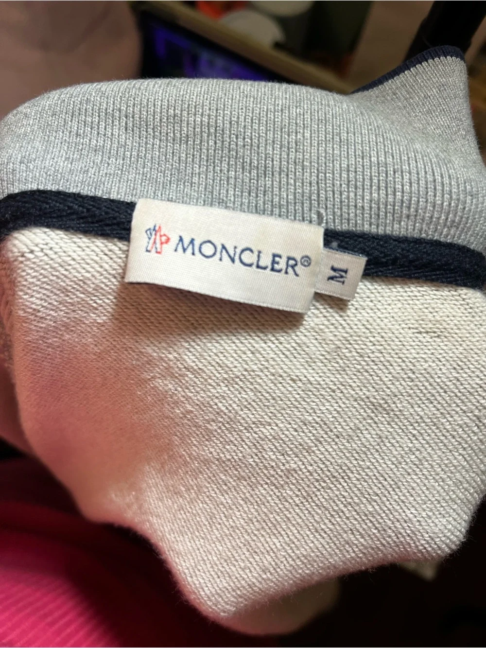 Moncler Men’s Light Gray Zip-Up Sweater Jacket